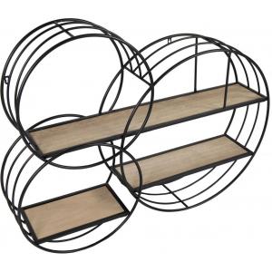 Wallhanger Edinburgh 3 Circles Black M 104x22x79 cm zwart industrieel wandrek